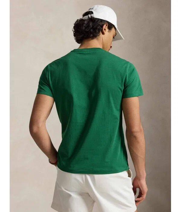 Мужская футболка с V-образным вырезом Custom Slim Fit Polo Ralph Lauren, Verde Bottiglia — фото 3