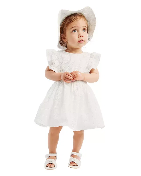 Детское платье для девочек с вышивкой Annie Flower Bardot Junior, Orchid White — фото 2
