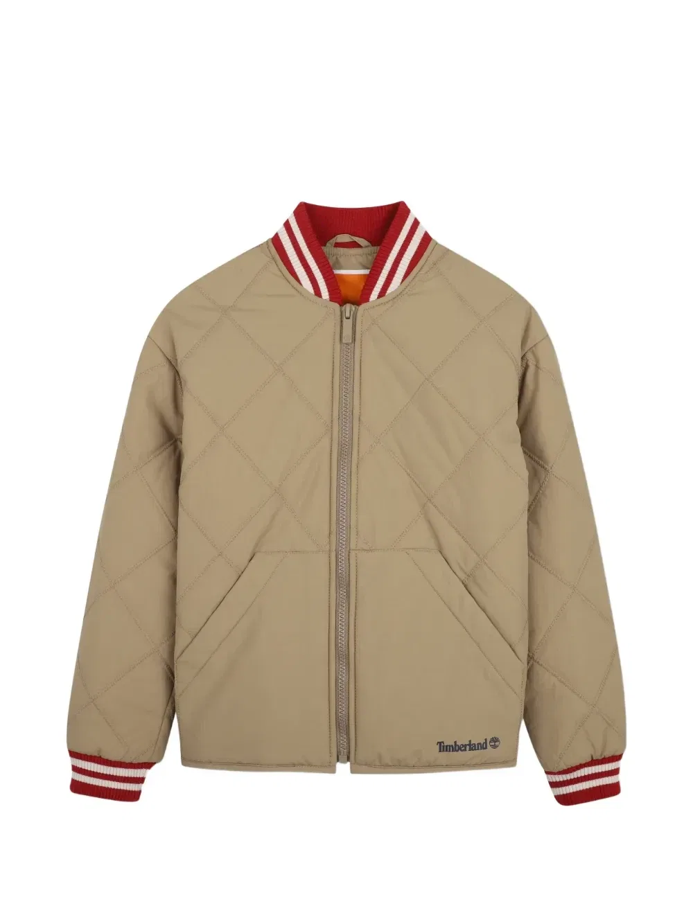 Стеганый бомбер Timberland Kids, бежевый