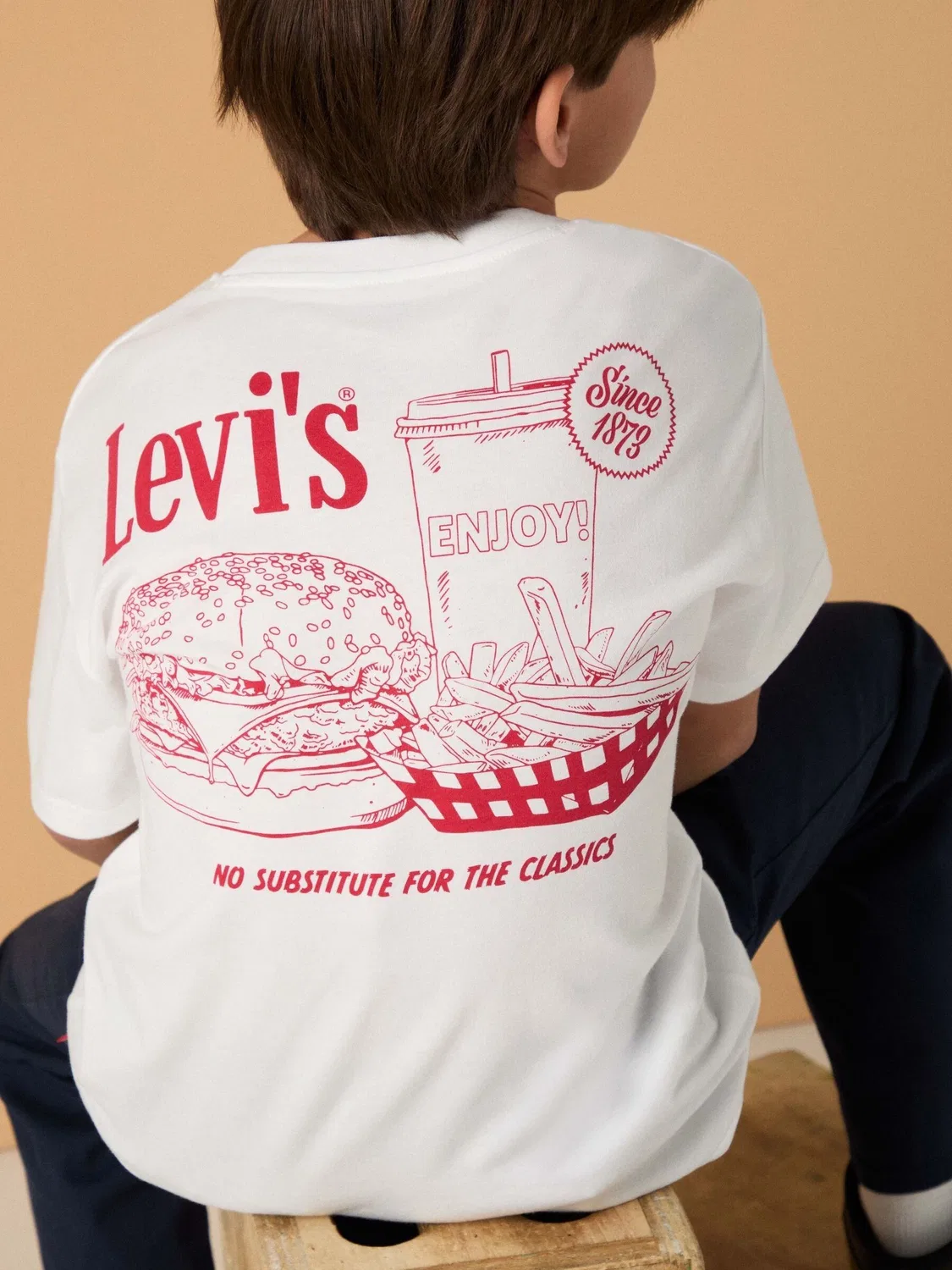 Футболка с принтом Burger Meal Levi's, белый — фото 3