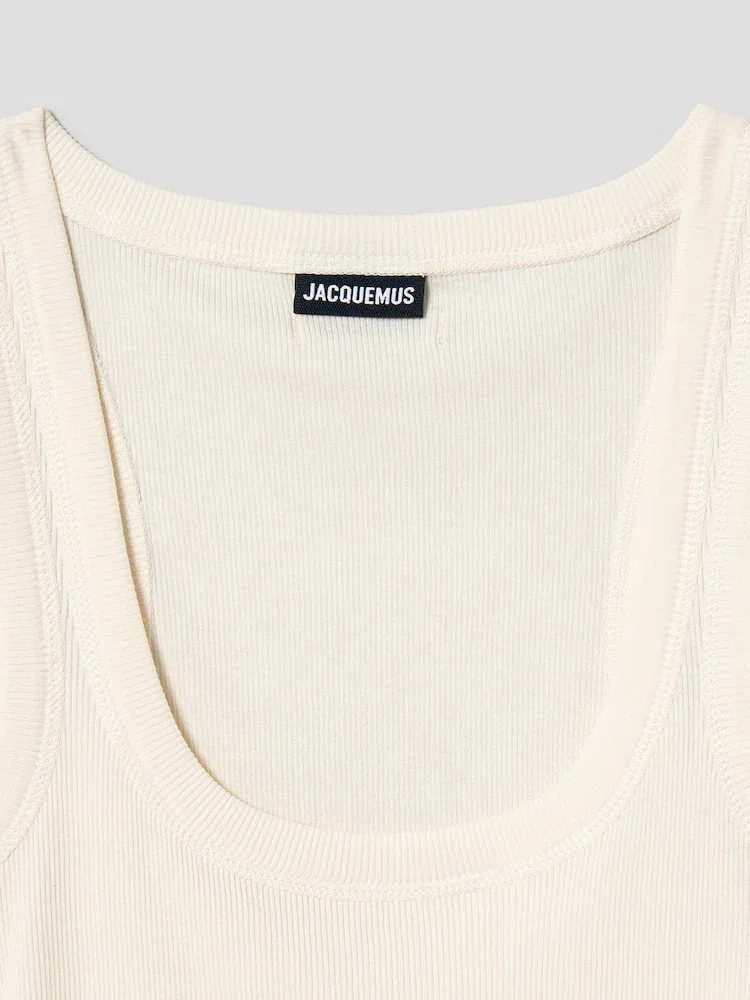Топ JACQUEMUS Le Debardeur Gros Grain, White — фото 3
