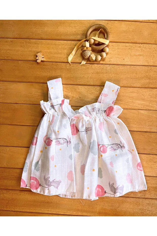 Детское платье для девочек хлопковое Berço Baby, Pink — фото 3