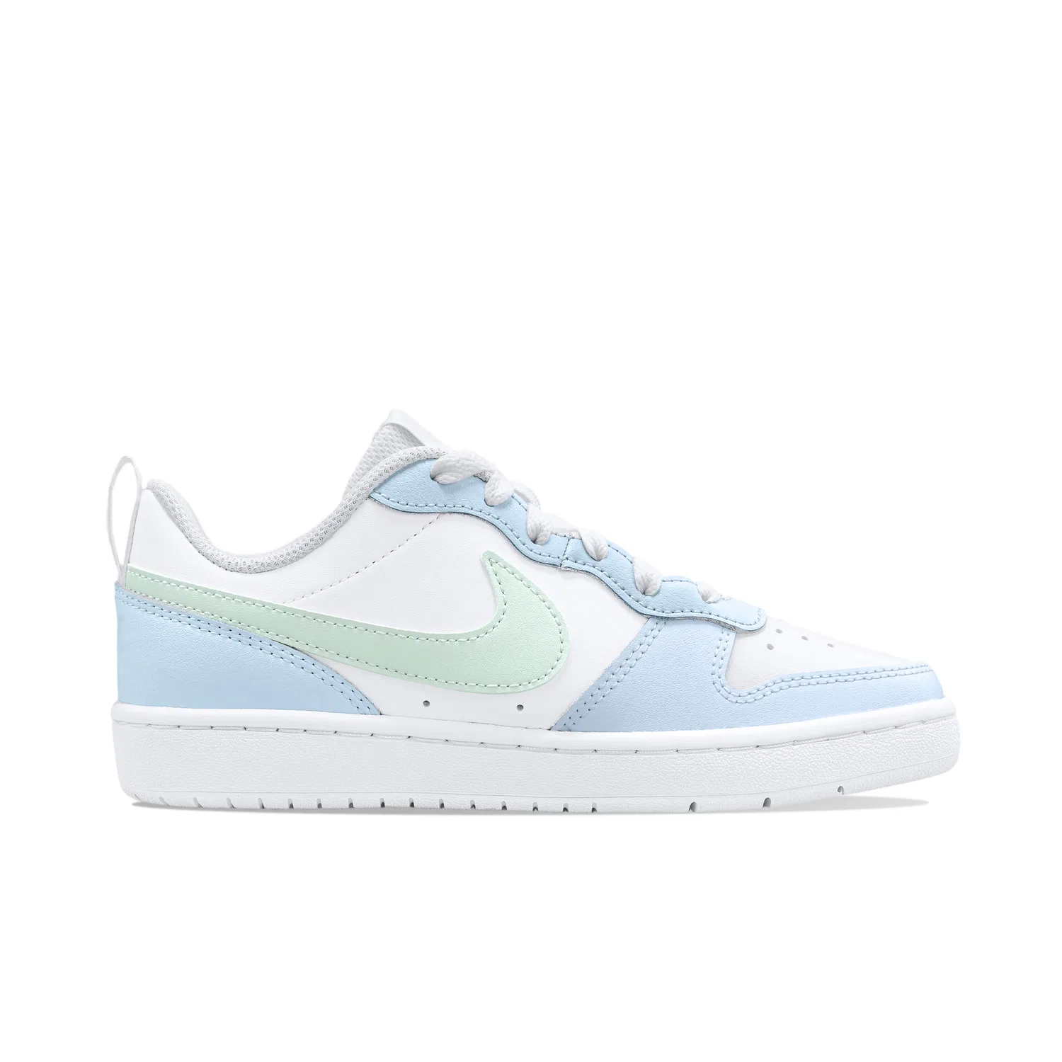 Детские кеды для скейтбординга Nike Court Borough, Белый Синий (Milk Blue Meow Claw) — фото 4