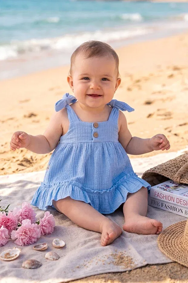 Детское платье для девочек хлопковое Babymod, Blue — фото 2