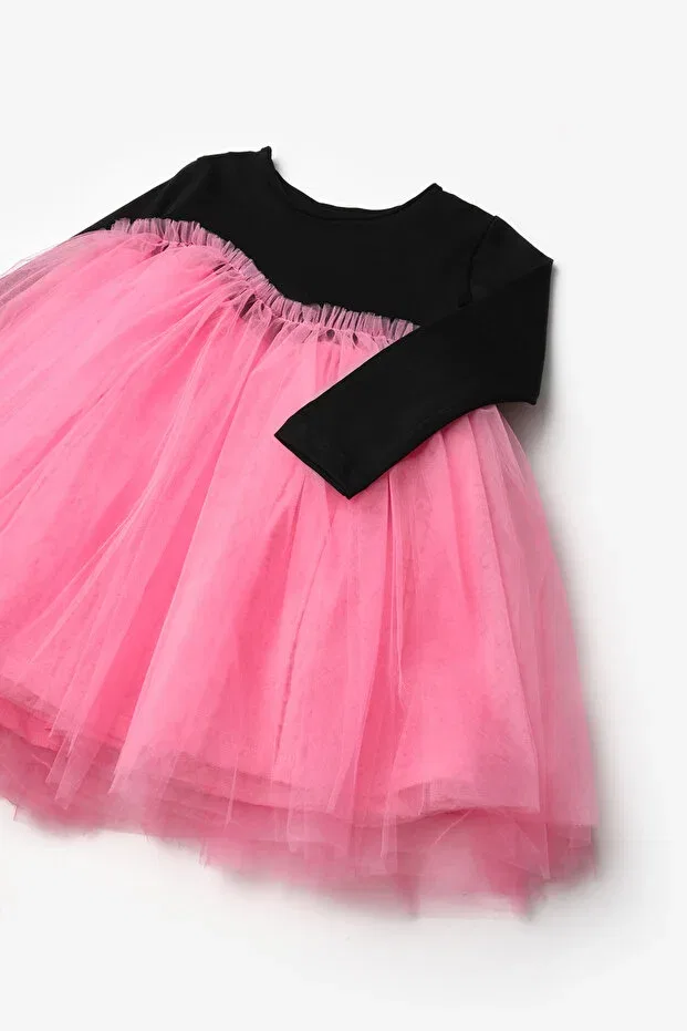 Детское платье для девочек асимметричное из тюля Rebeca Le Mabelle, Pink — фото 4