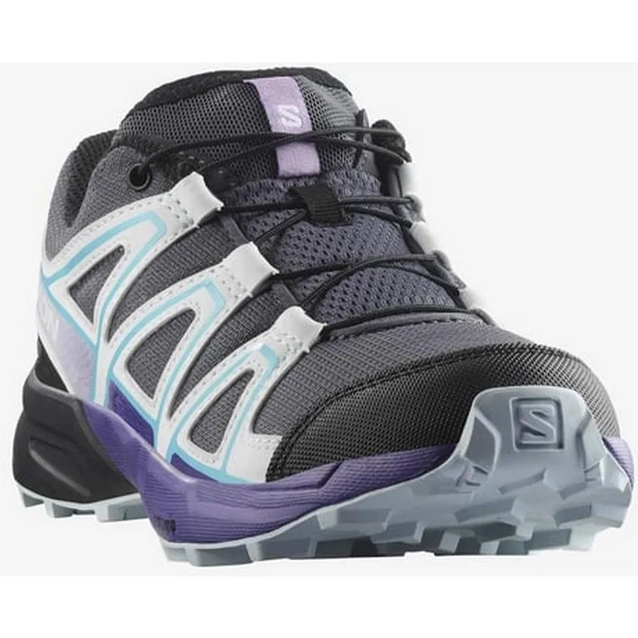 Детские кроссовки для бездорожья с протектором Salomon Speedcross J, Серый — фото 3