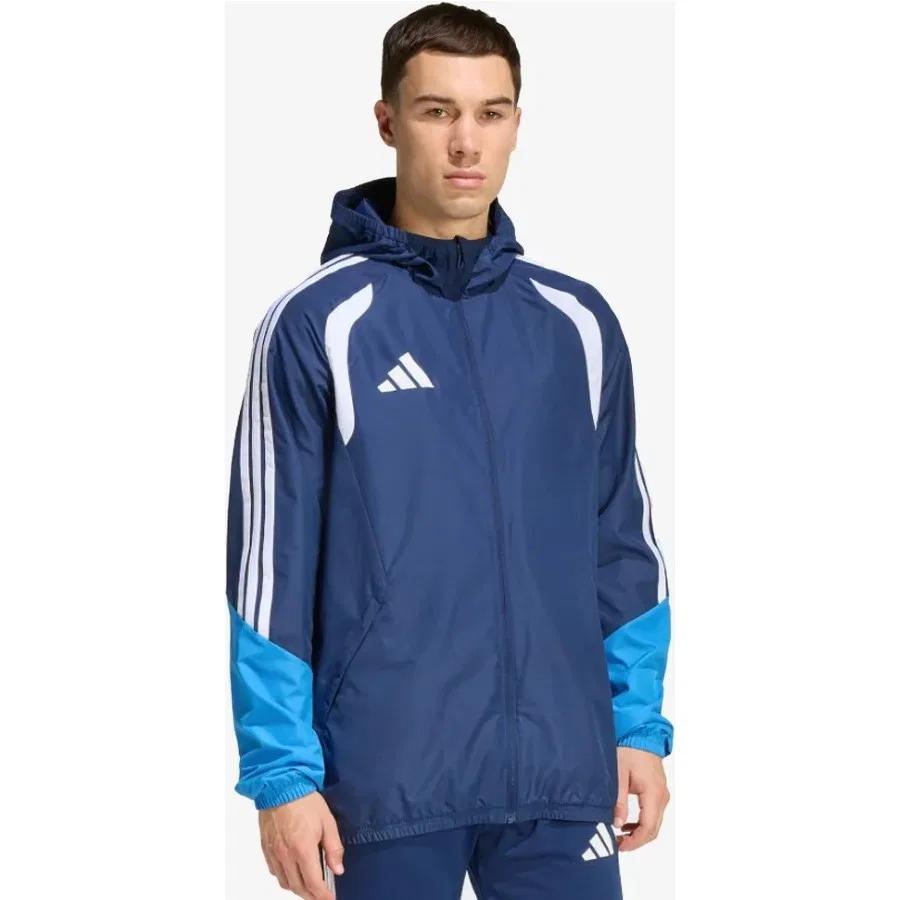 Мужской дождевик с капюшоном Tiro 26 Competition All Weather Jacket adidas, Синий — фото 2