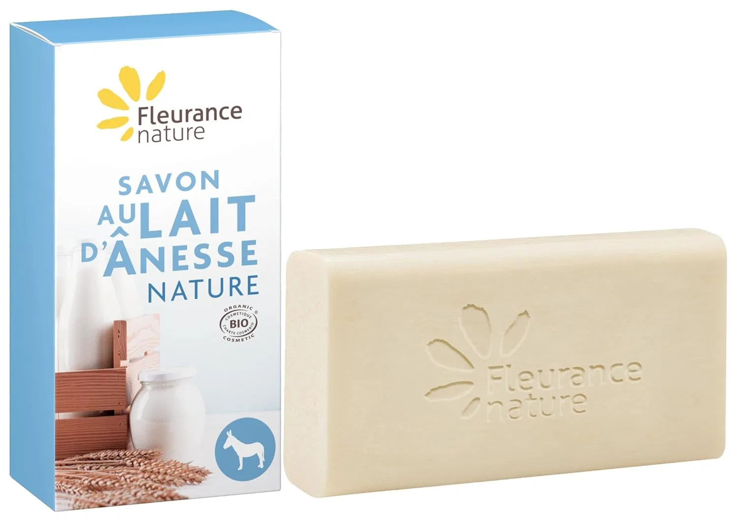 Мыло натуральное из молока ослицы без отдушек, Fleurance Nature, 100 г, Cream