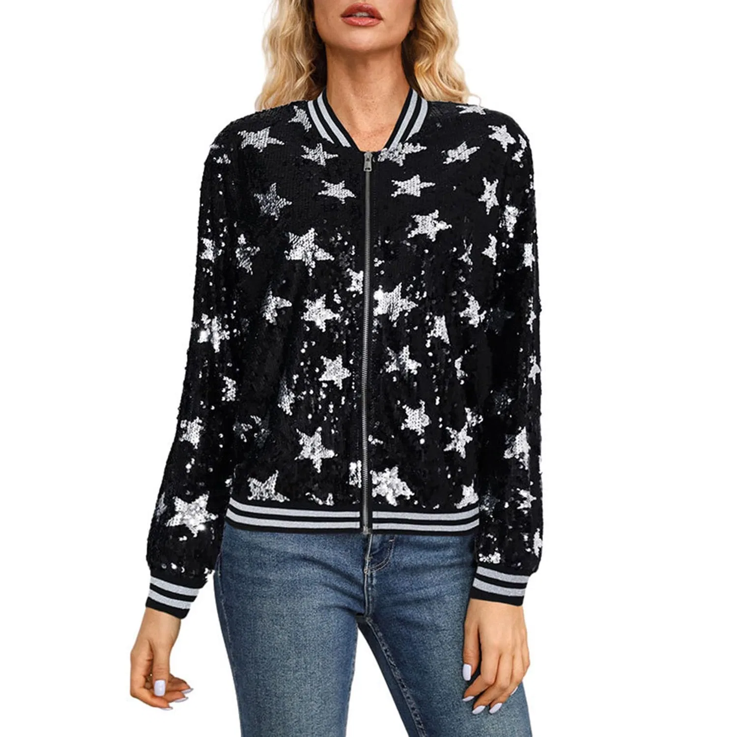 Женское пальто с пайетками Varsity, Nero