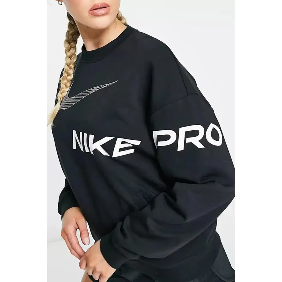 Женский свитшот из футера с принтом Dri-Fit Get Fit French Terry Graphic, Nike, Черный — фото 2