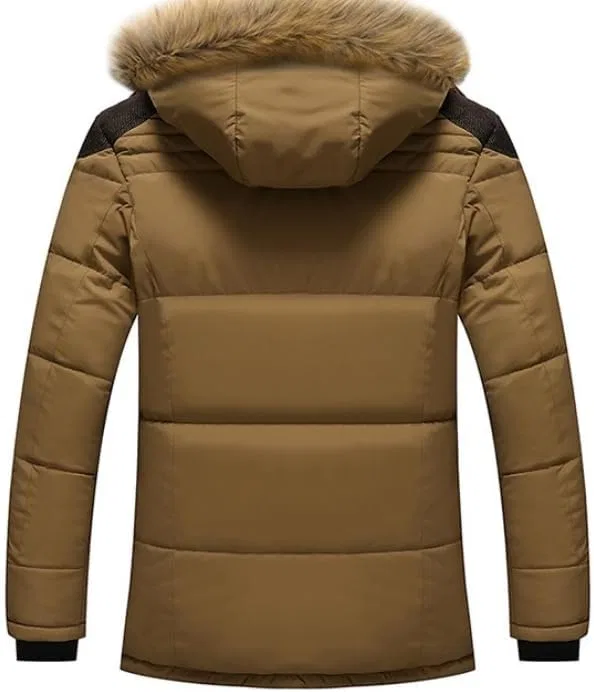Мужское пальто с капюшоном, стеганое, Military Parka, хаки — фото 3