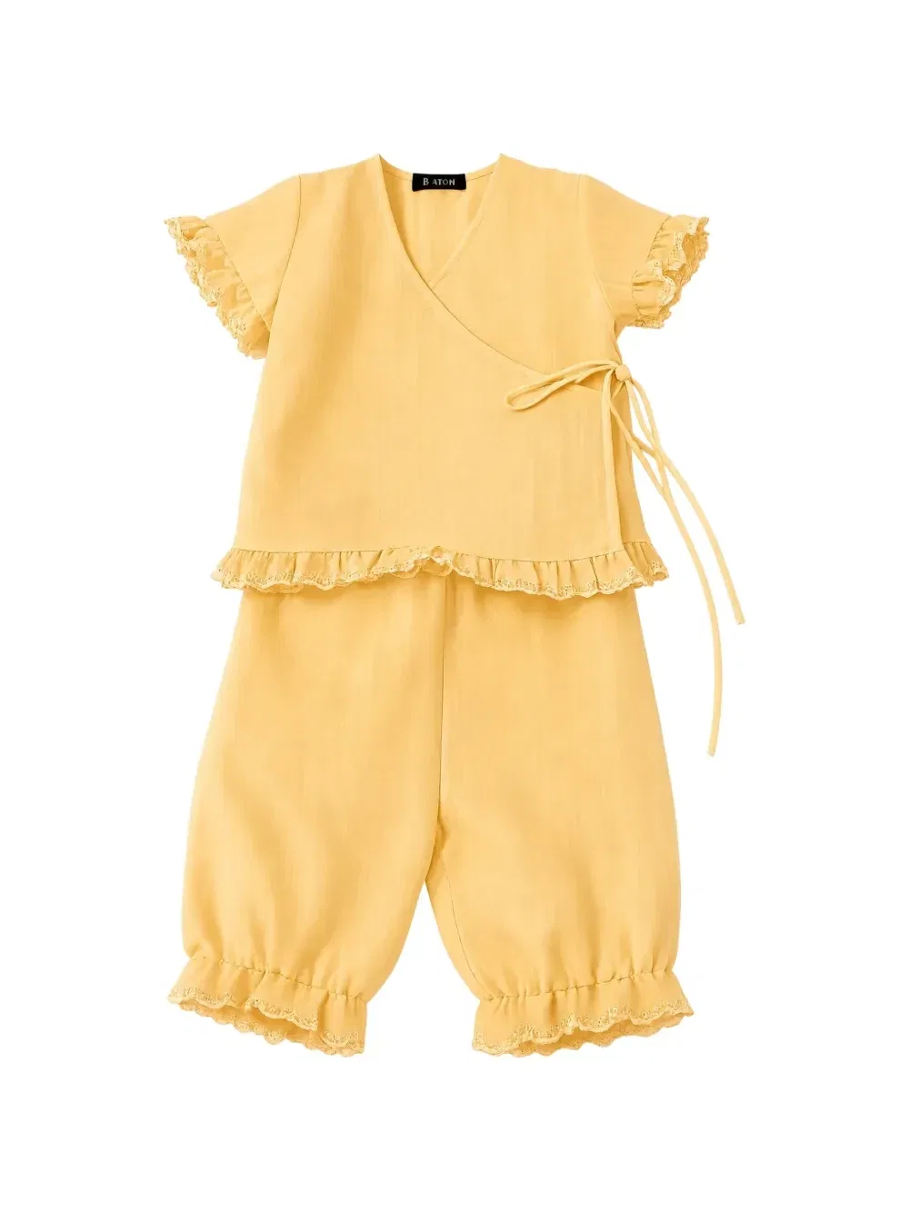 Комплект из блузки и брюк с оборками Jesurum Baby, желтый