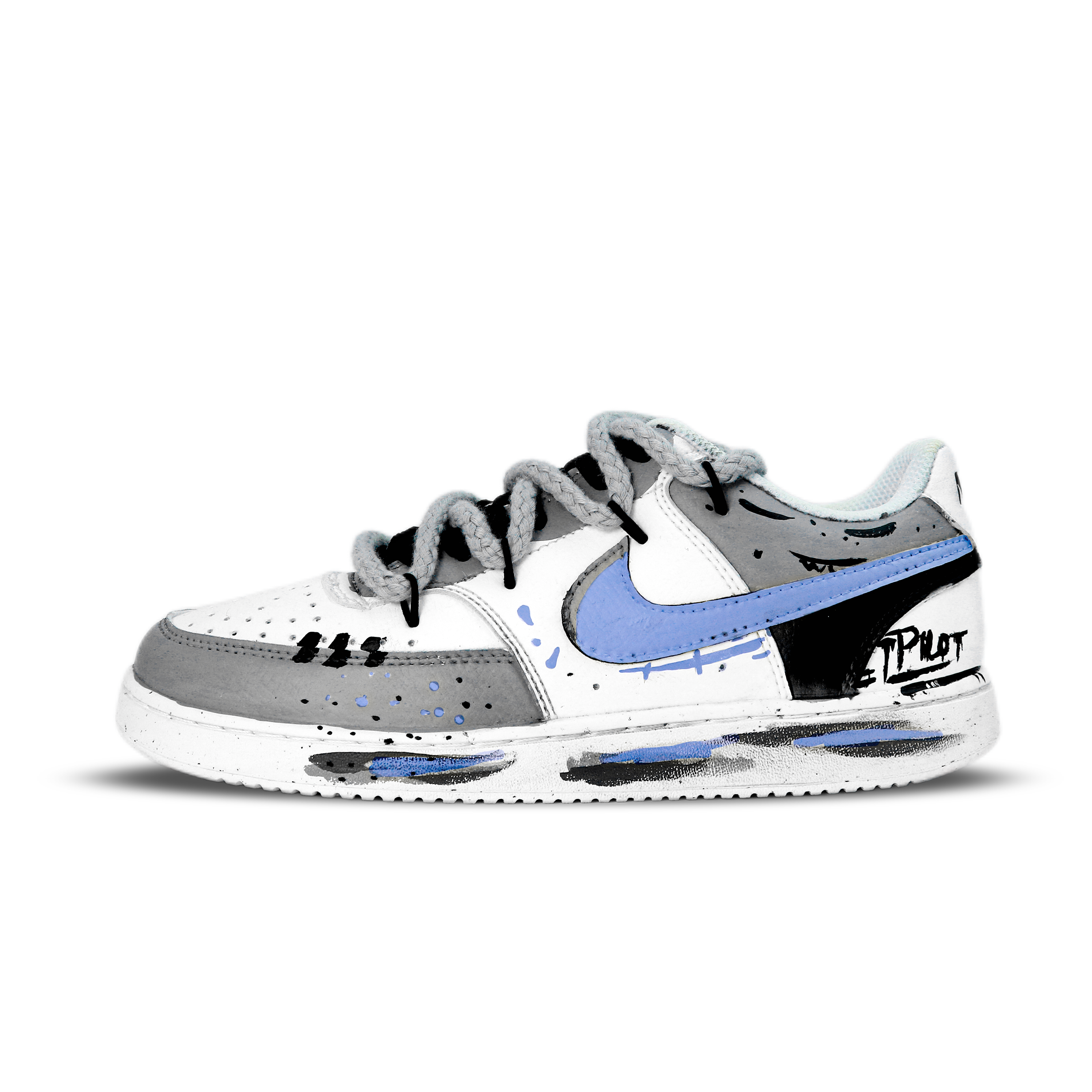 

Nike Легкие и дышащие низкие кроссовки для скейтбординга Court Vision 1, мужские, серо-синие