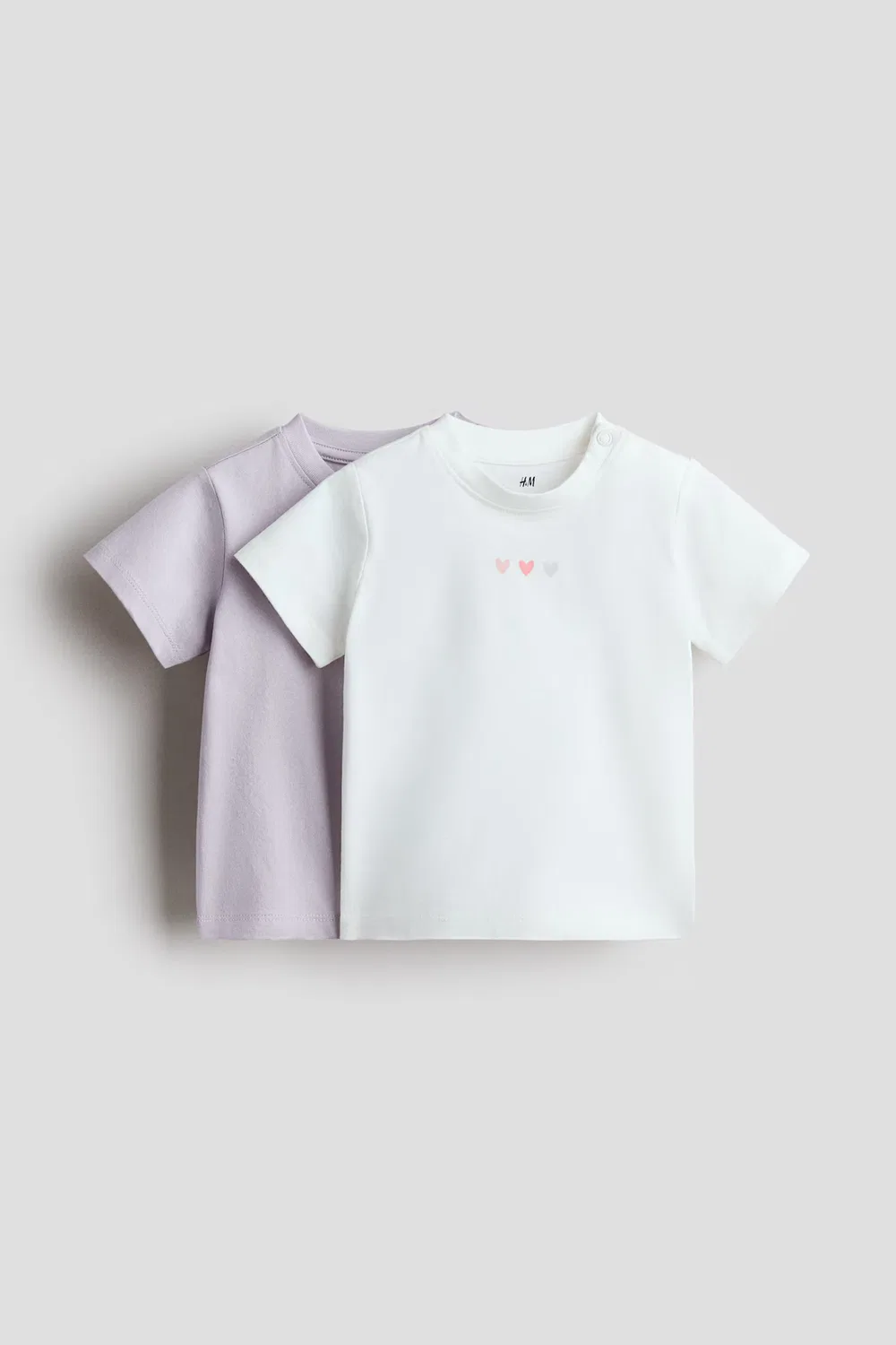 Комплект из 2 хлопковых футболок H&M, Helllila/Herzen