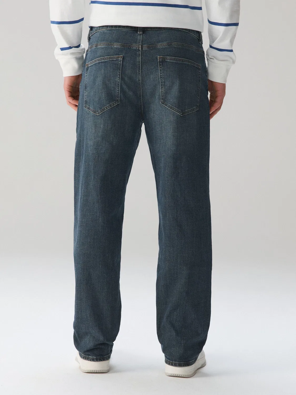 Джинсы Relaxed Fit с вытяжкой Next, Blue/Green Tint Crosshatch — фото 4