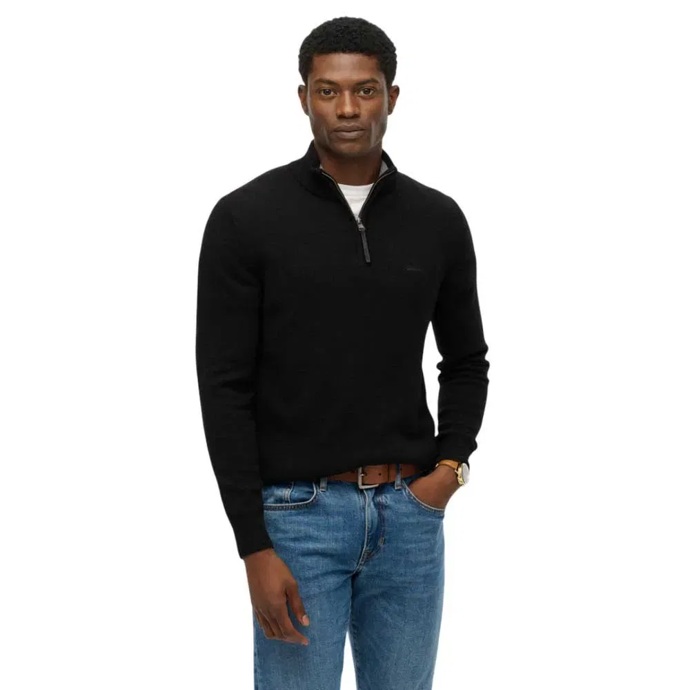 Свитер с полузамком Superdry Wool Blend Superdry, черный