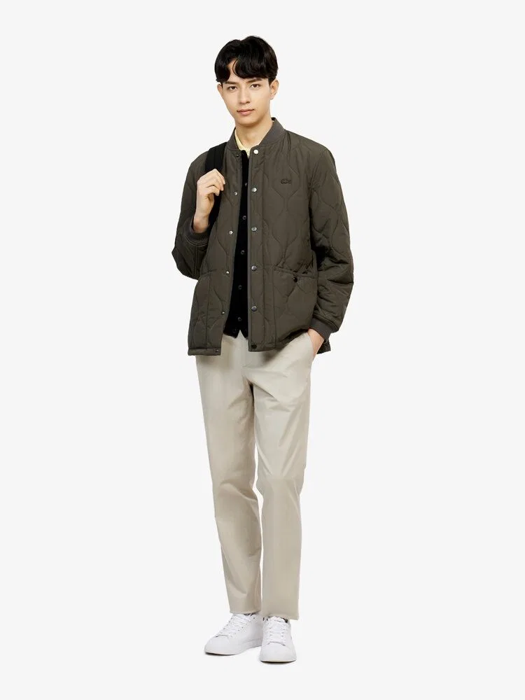 Куртка стеганая Onion Quilting Jacket LACOSTE, Kaki — фото 4