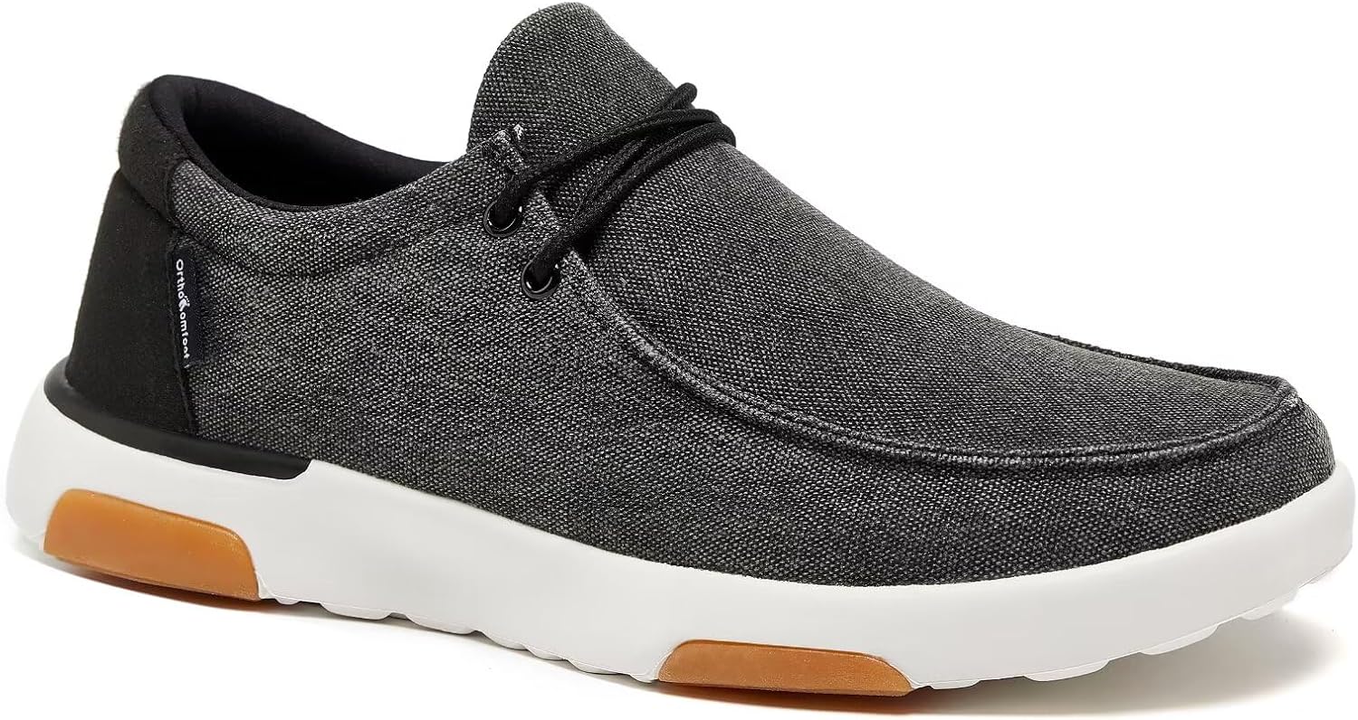 

Мужские ортопедические мокасины OrthoComfoot: удобная обувь с поддержкой свода стопы для облегчения боли при плантарном фасциите и плоскостопии, повседневные ортопедические мокасины для боли в стопах и пятках, черный