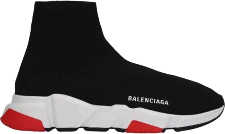 

Кроссовки Balenciaga Speed Trainer Mid Black Red 2017, черный