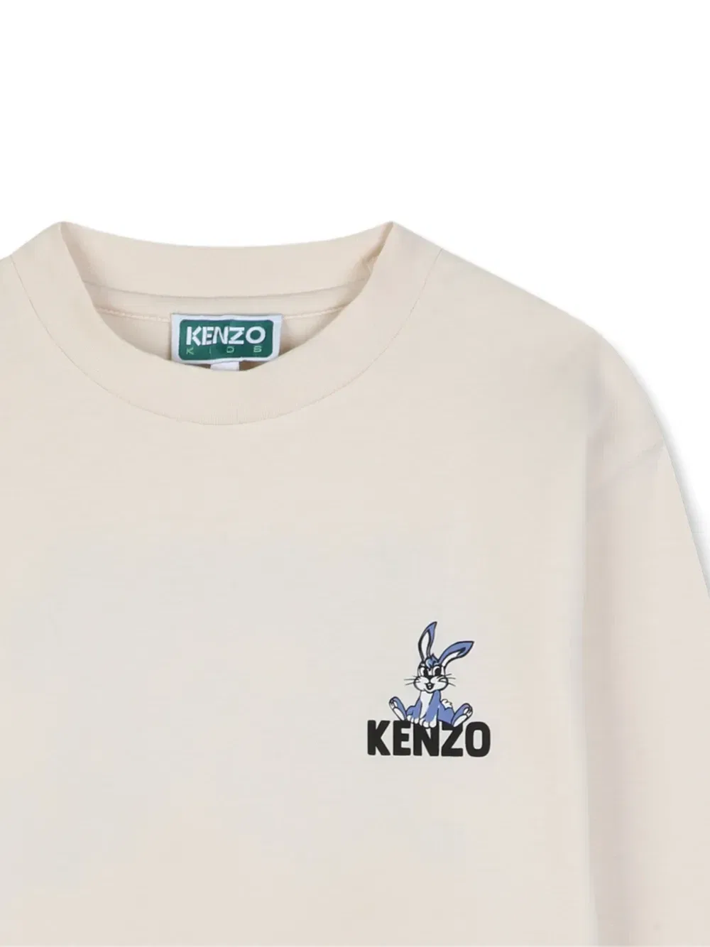 Футболка с длинными рукавами и графичным принтом Kenzo Kids, бежевый — фото 3