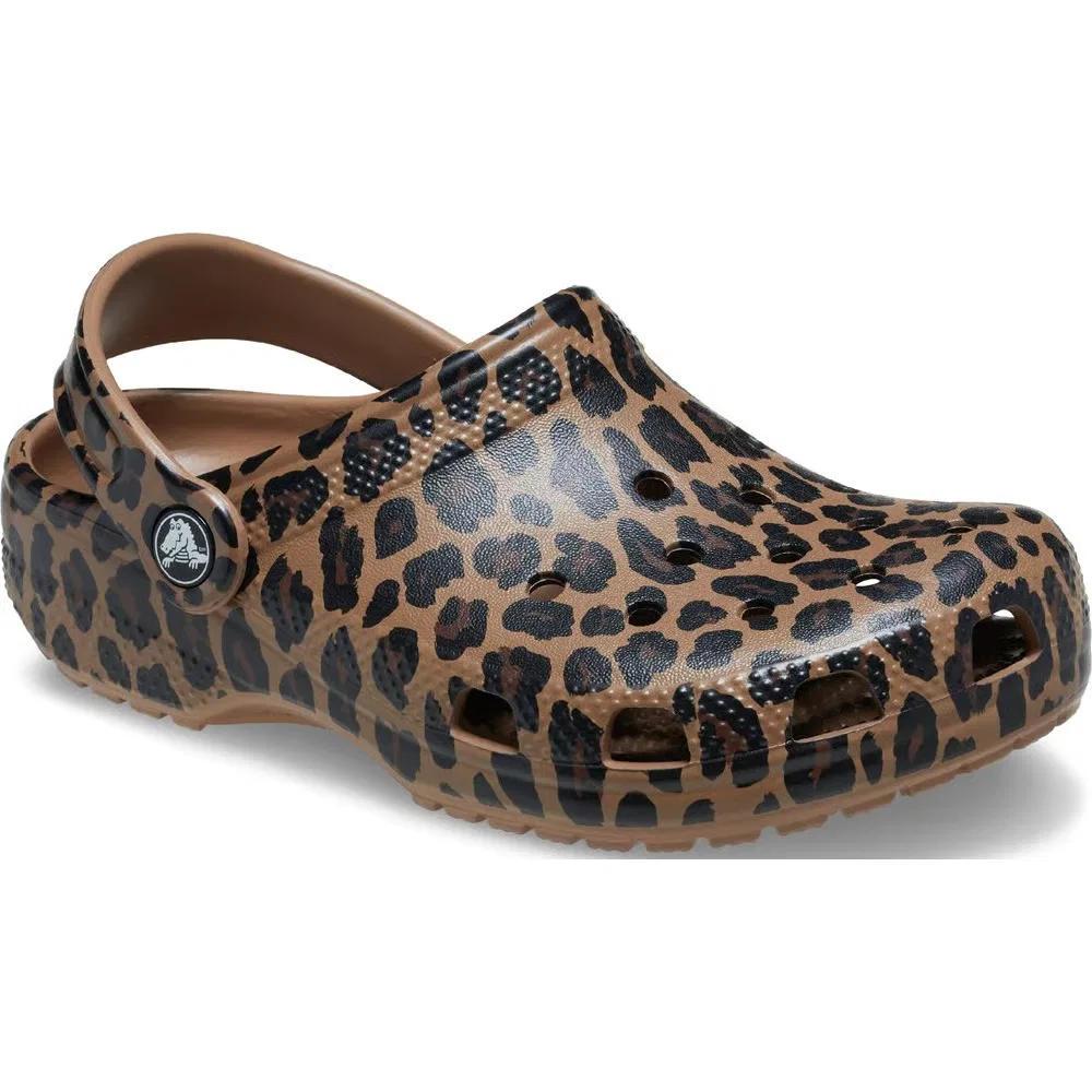 Детские классические сабо с графическим рисунком Crocs, Leopard