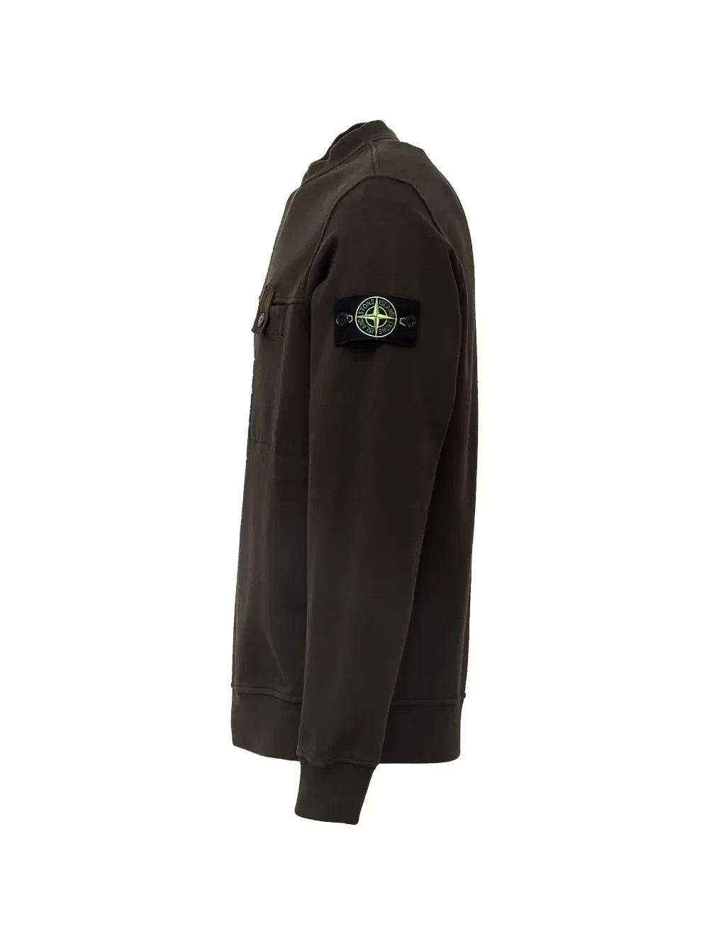 Свитер с логотипом на кармане на пуговицах Stone Island, серый — фото 3
