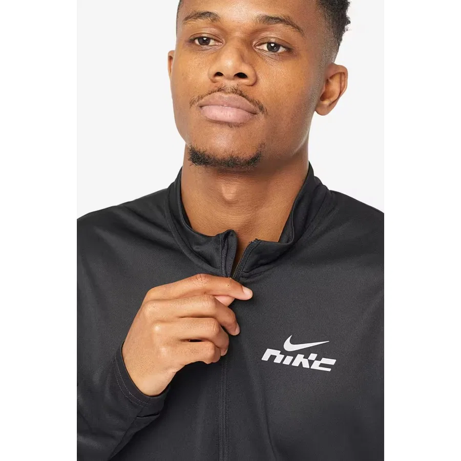 Спортивная куртка с длинным рукавом и полузамком Dri-Fit Pacer Flash Hz Nike, Антрацитовый — фото 3