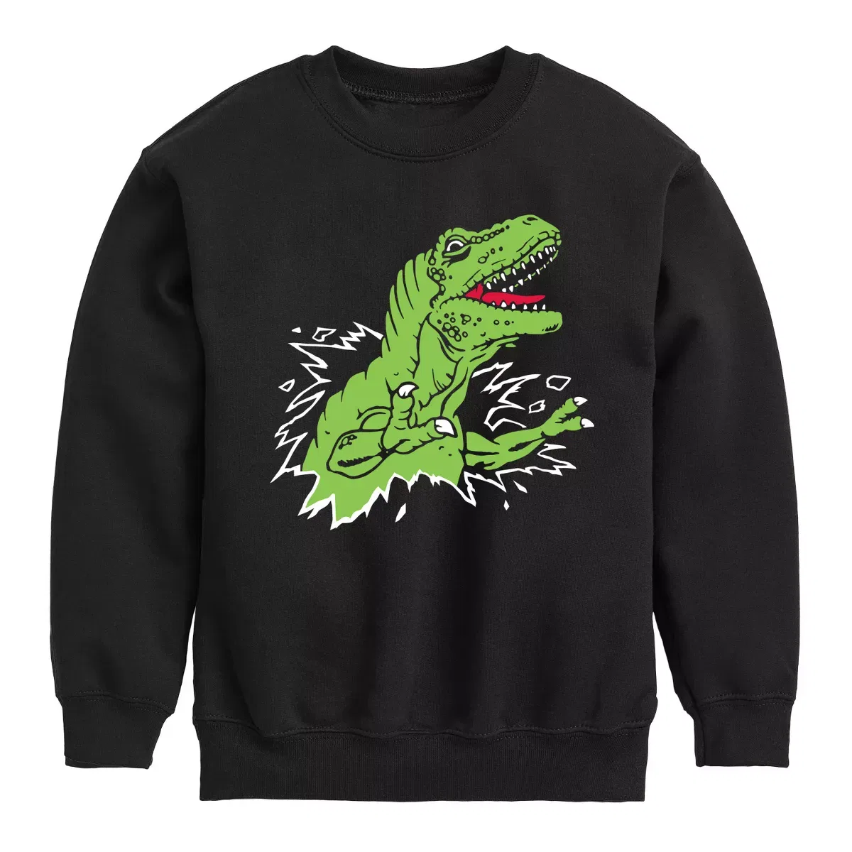 Детское свитшот с длинным рукавом с принтом T-Rex Ripping Out Of Shirt Instant Message, Navy