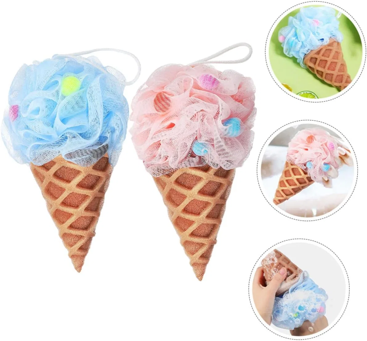 Детская мочалка-спонж Ice Cream, AUTSUPPL, 2 шт, 21x11x11 см — фото 3
