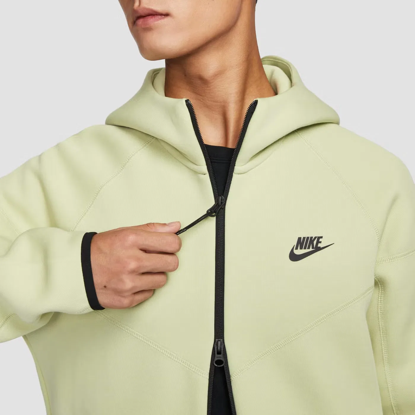 Худи на молнии с капюшоном Tech Fleece Windrunner Nike, желто-зеленый — фото 4