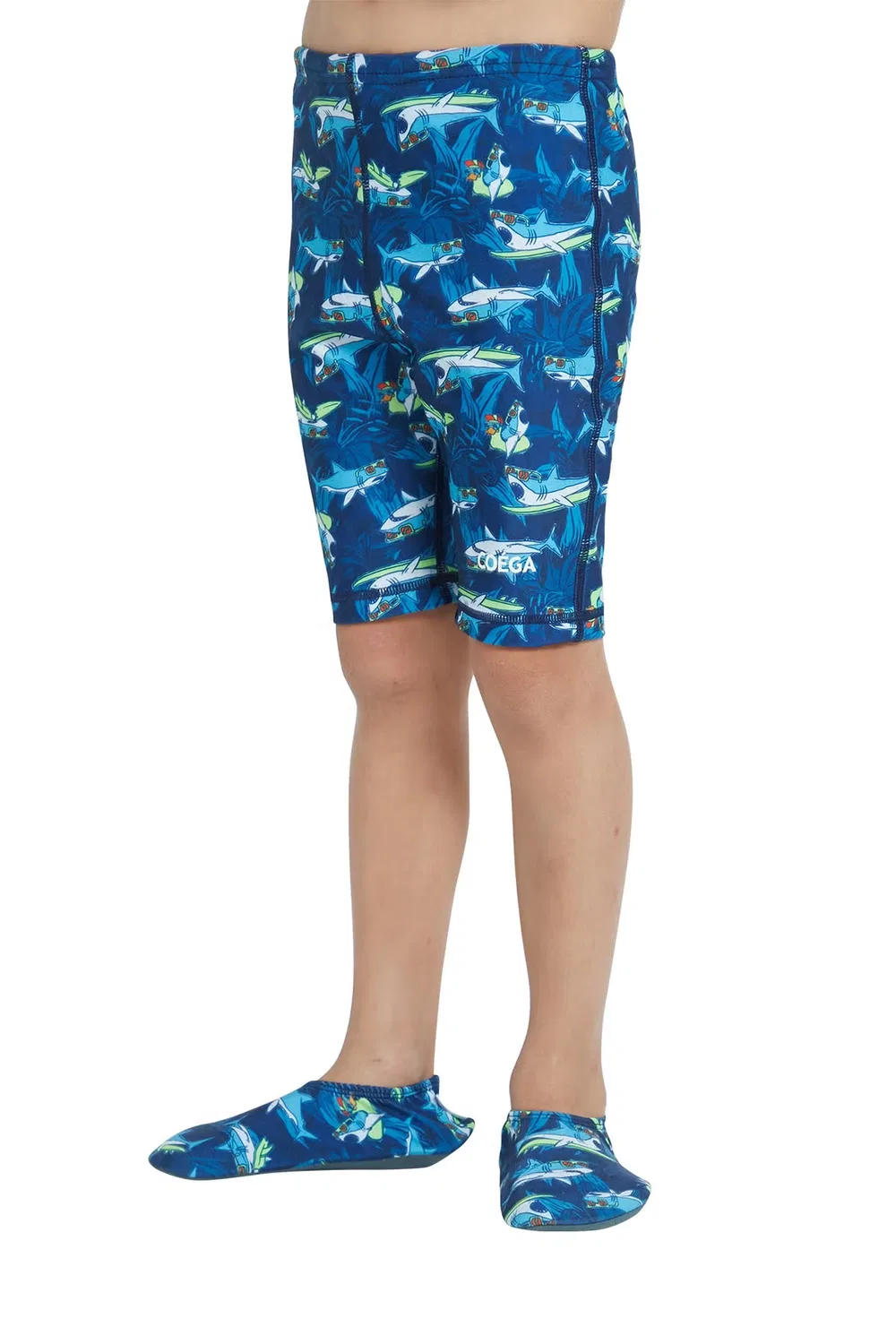 Плавки детские с принтом акул Coega Sunwear, темно-синий — фото 3