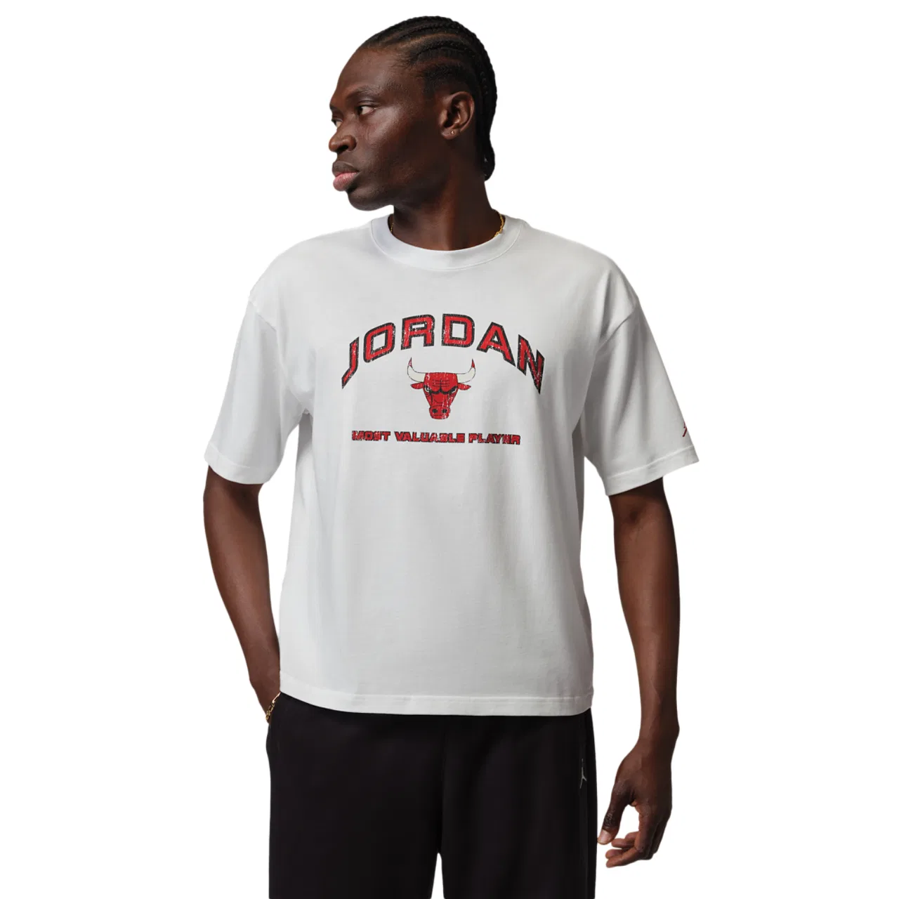 Футболка мужская с графическим принтом Flight Essential Boxy Jordan, цвет White/Red