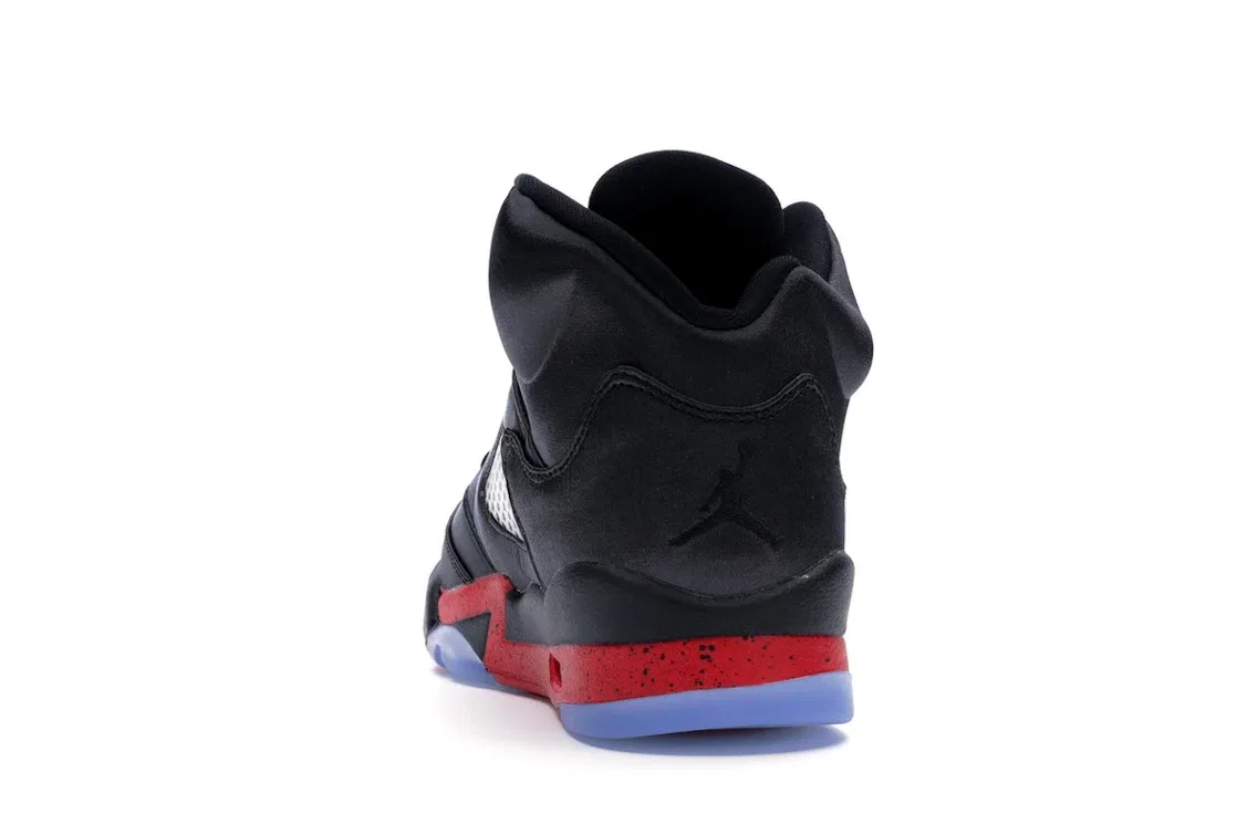 Детские кроссовки с сатиновым верхом Jordan 5 Retro, Black/University Red — фото 4