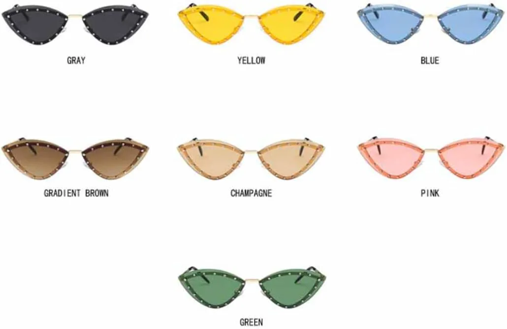 

Солнцезащитные очки с защитой UV400 | «Кошачий глаз», без оправы, зеленые | для женщин и мужчин, для занятий спортом на открытом воздухе и вождения DSVIGF, 06