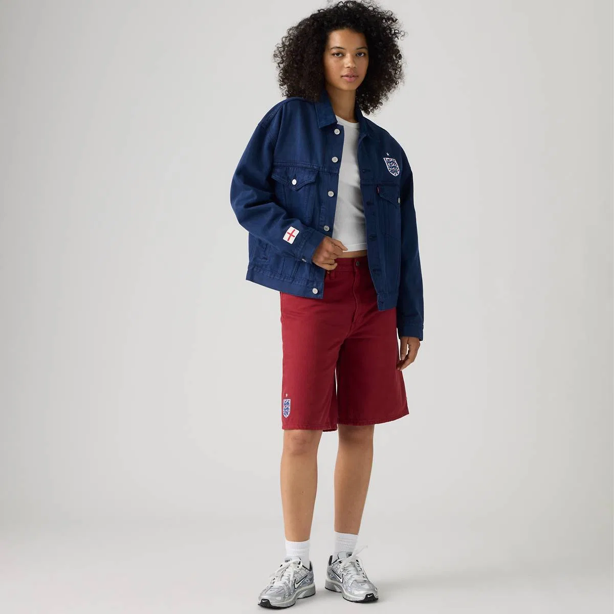 Широкие шорты Levi's England Football 478, England - Blue — фото 3