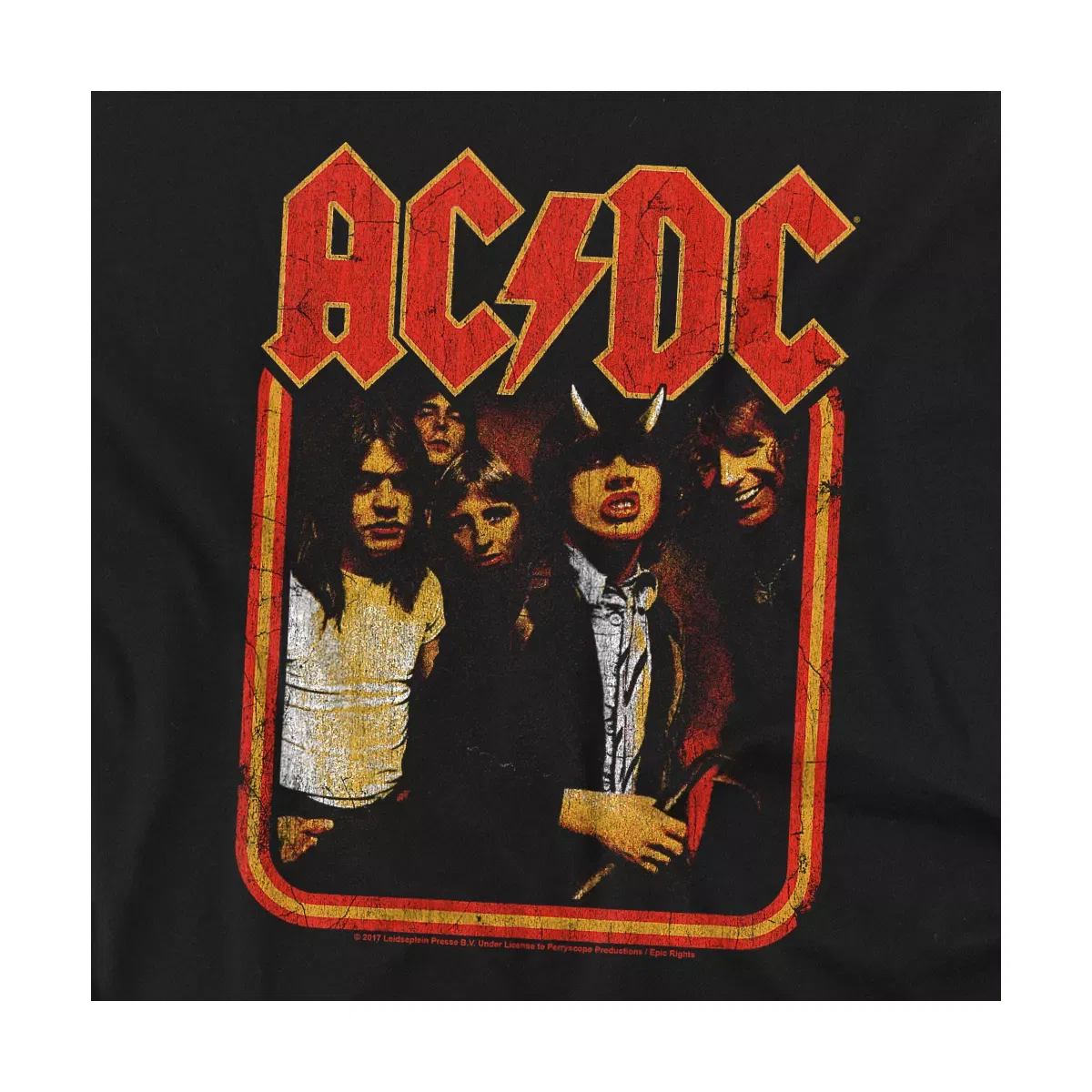 Детская футболка с принтом ACDC Group Distressed AC/DC, Black — фото 2
