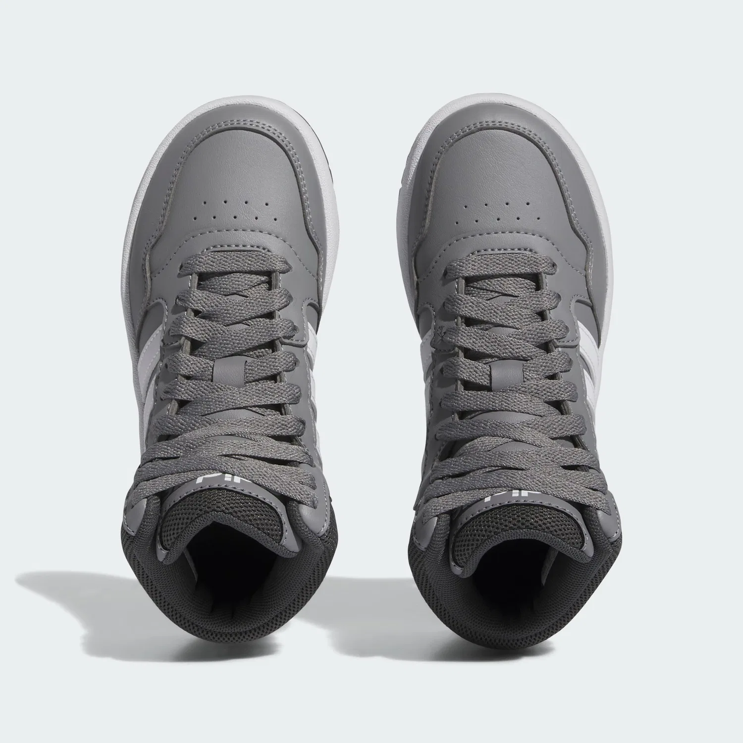 Детские кроссовки для мальчиков Hoops Mid Adidas, Grey Three Cloud White Grey Six — фото 3