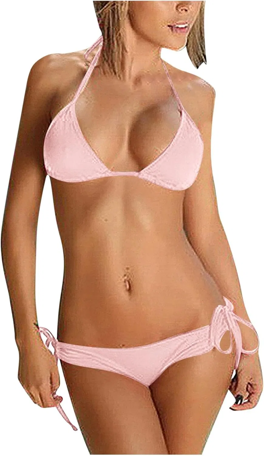 Женский бикини-комплект с пуш-ап Push Up Halter, Pink
