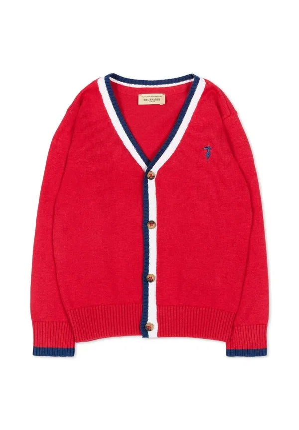 Кардиган хлопковый Cardigan Tru Trussardi Junior, красный