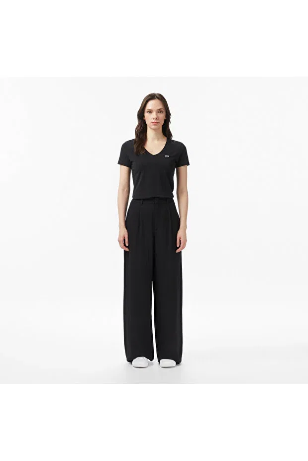 Футболка Lacoste с V-образным вырезом, Black — фото 4