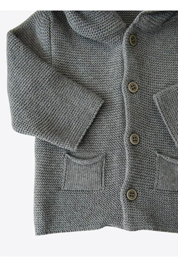 Детский кардиган из органического трикотажа Kitikate, Dark Gray Melange — фото 3