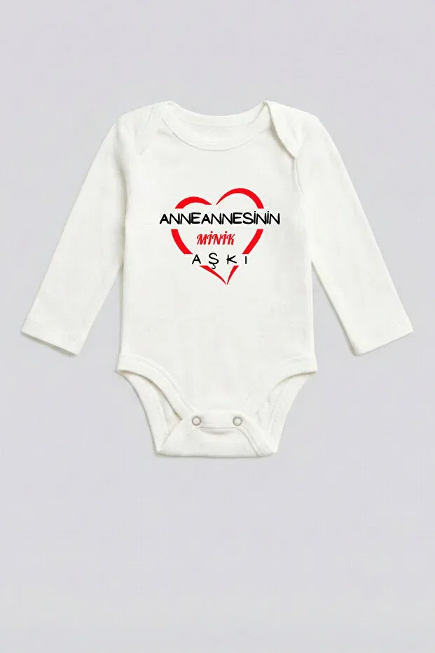 Детское боди для новорожденных хлопковое Grandmother written baby bodysuit Bebesco Bebe, White