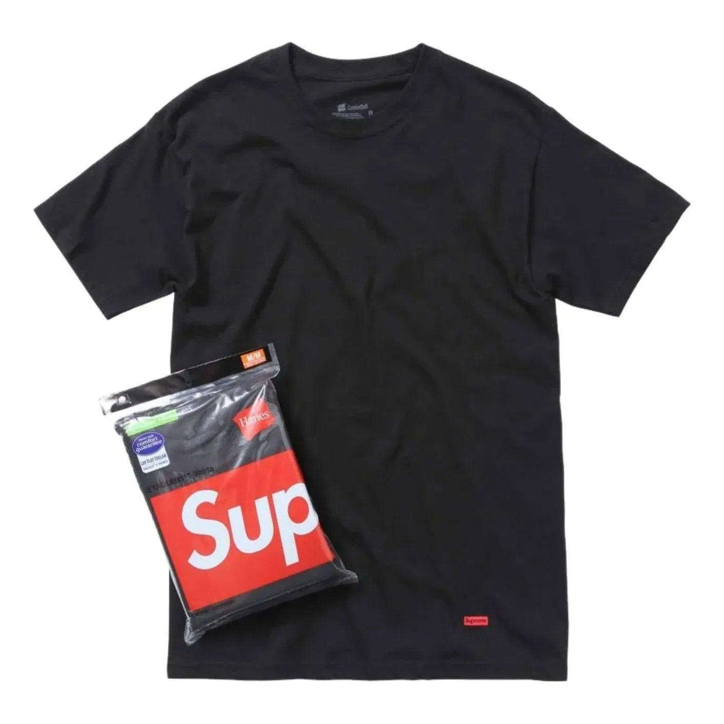 Мужская футболка Hanes FW26 Tagless T-Shirts (3 Pack) 'Black' Supreme, черный