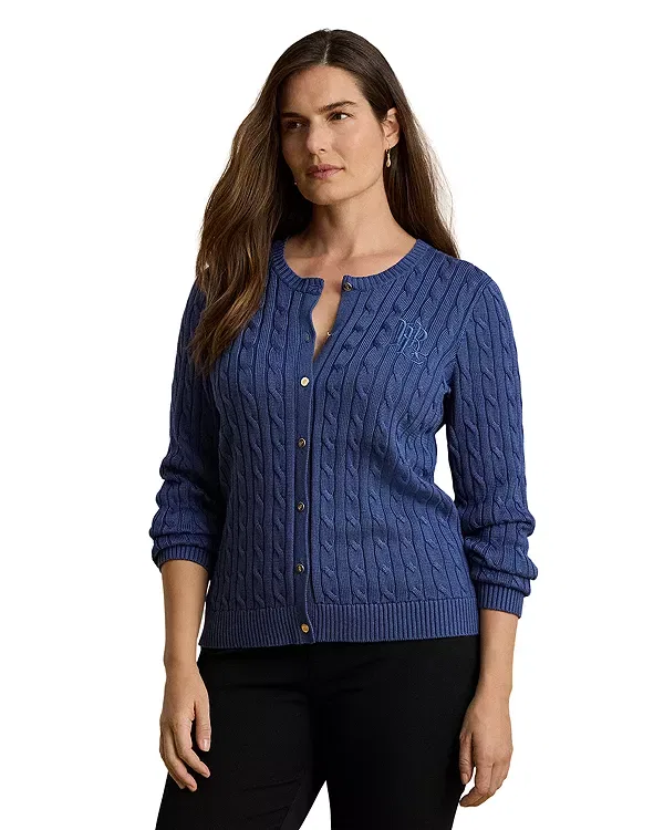 Женский кардиган с косами Ralph Lauren, Inky Blue