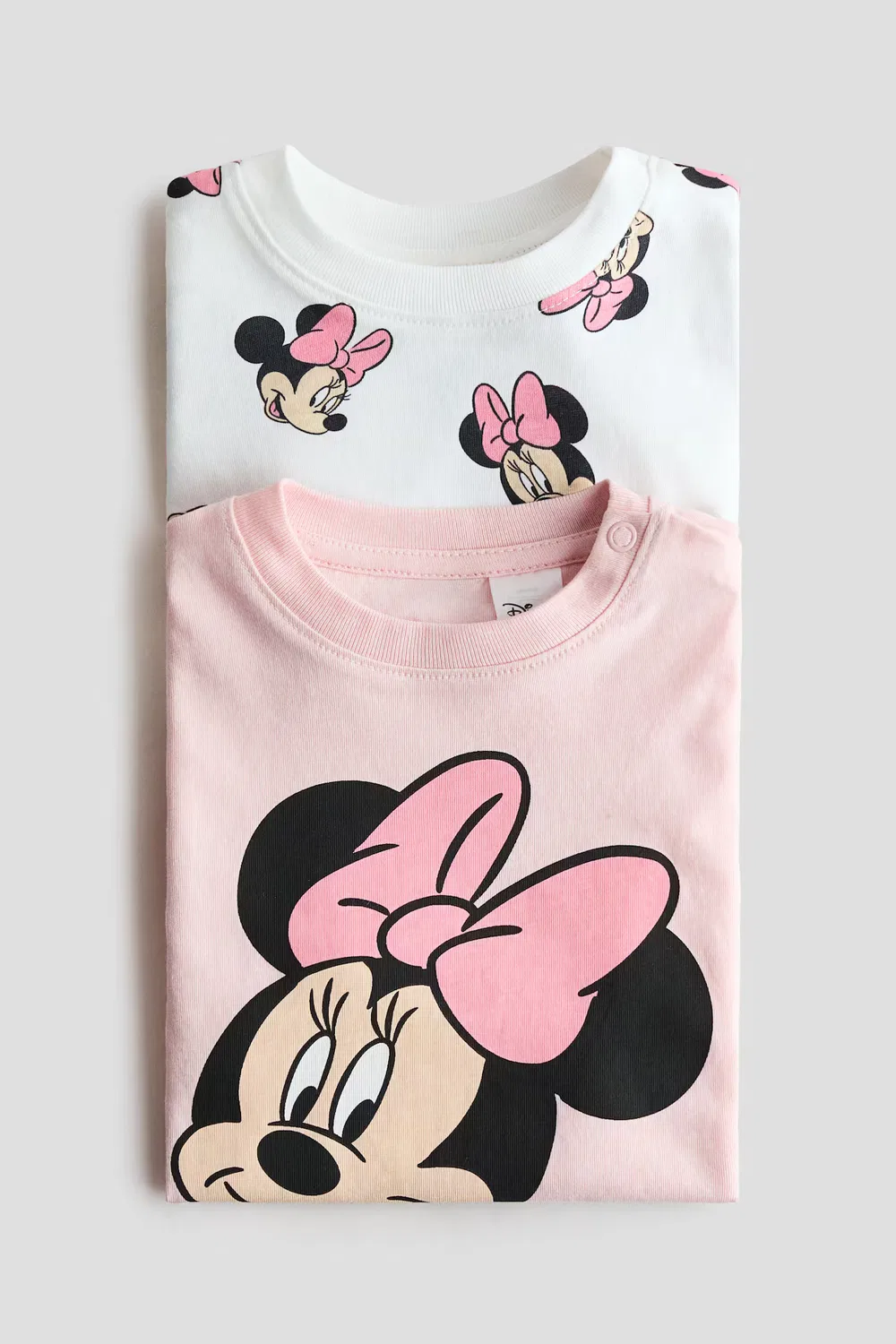 Комплект из 2 хлопковых футболок с принтом H&M, Hellrosa/Minnie Maus — фото 2