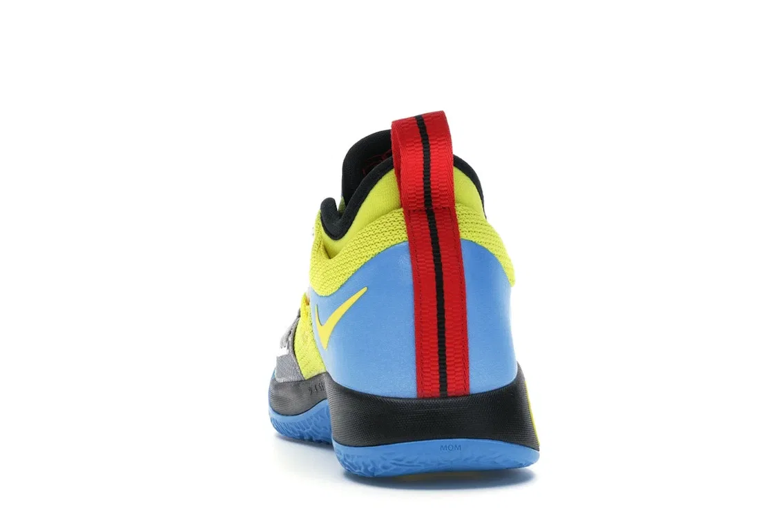 Детские кроссовки для мальчиков баскетбольные Nike PG 2.5, Opti Yellow Blue Hero Black University Red — фото 4