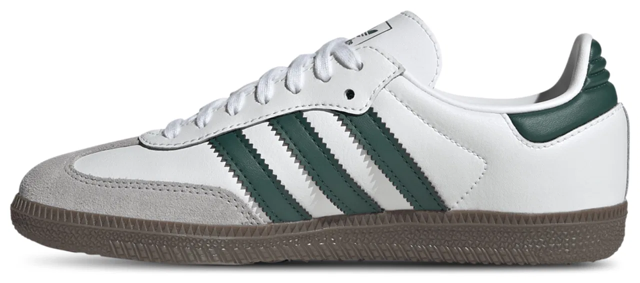 Кроссовки для мальчиков Samba Adidas, цвет White/Collegiate Green/Gum — фото 2