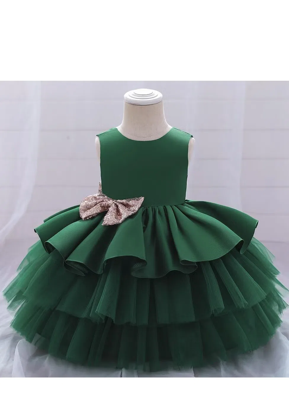 Платье с цветочным принтом для девочки Best Gift Fashion, зеленый