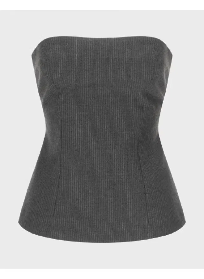 Бюстгальтер без косточек с полосатым принтом Zara, серый