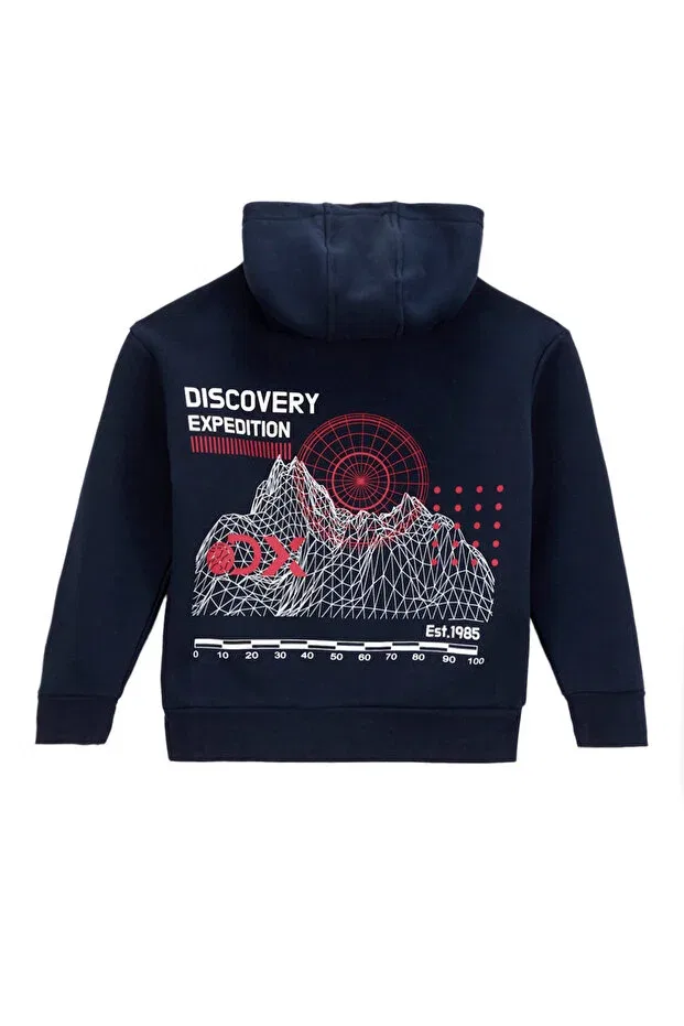 Детские свитшот для мальчиков с принтом Discovery Expedition, Navy Blue — фото 2